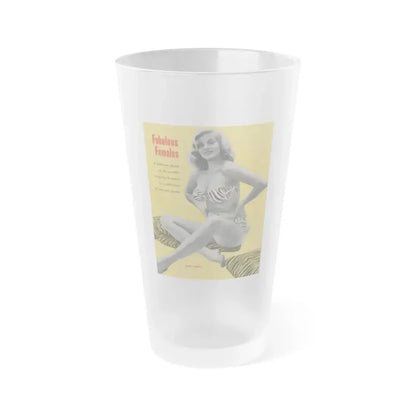 Anita Ekberg #399 - Fabulous Females Mag. Issue #1 - 1 B&W Photo on back cover (Vintage Female Icon) Frosted Pint Glass 16oz 16oz Frosted - Go Mug Yourself