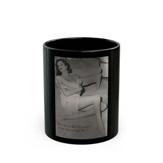 Anita Ekberg #400 - PHOTO Digest Mag. Nov. '55 - Inside of Cover 1 B&W Pic (Vintage Female Icon) Black Coffee Mug 11oz - Go Mug Yourself