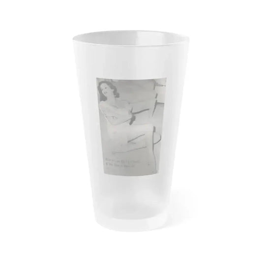 Anita Ekberg #400 - PHOTO Digest Mag. Nov. '55 - Inside of Cover 1 B&W Pic (Vintage Female Icon) Frosted Pint Glass 16oz 16oz Frosted - Go Mug Yourself