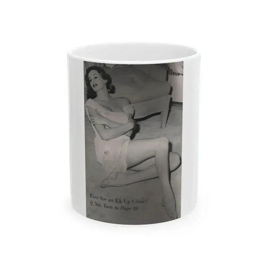 Anita Ekberg #400 - PHOTO Digest Mag. Nov. '55 - Inside of Cover 1 B&W Pic (Vintage Female Icon) White Coffee Mug 11oz - Go Mug Yourself