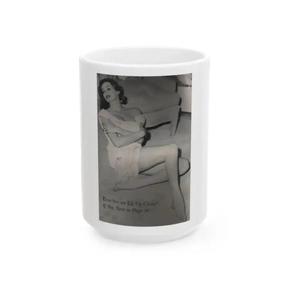 Anita Ekberg #400 - PHOTO Digest Mag. Nov. '55 - Inside of Cover 1 B&W Pic (Vintage Female Icon) White Coffee Mug 15oz - Go Mug Yourself