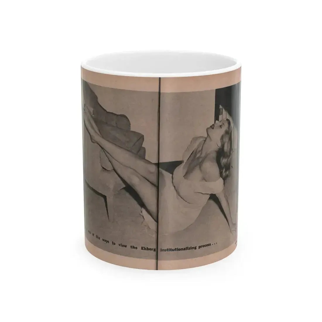 Anita Ekberg #402 - PHOTO Digest Mag. Nov. '55 - 2 Pages, 1 B&W Centerfold (Vintage Female Icon) White Coffee Mug 11oz - Go Mug Yourself
