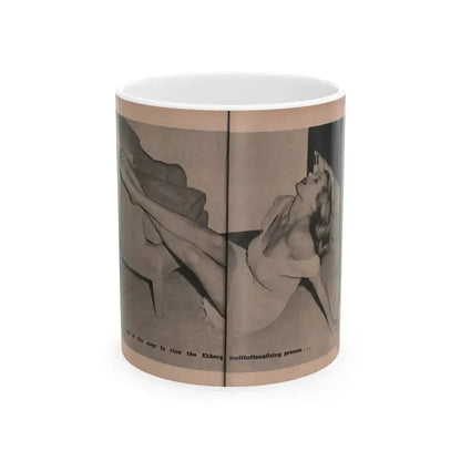 Anita Ekberg #402 - PHOTO Digest Mag. Nov. '55 - 2 Pages, 1 B&W Centerfold (Vintage Female Icon) White Coffee Mug 11oz - Go Mug Yourself