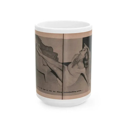 Anita Ekberg #402 - PHOTO Digest Mag. Nov. '55 - 2 Pages, 1 B&W Centerfold (Vintage Female Icon) White Coffee Mug 15oz - Go Mug Yourself
