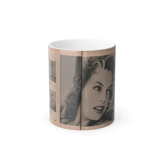 Anita Ekberg #403 - PHOTO Digest Mag. Nov. '55 - 2 Pages, 3 B&W Pics (Vintage Female Icon) Color Changing Coffee Mug 11oz - Go Mug Yourself