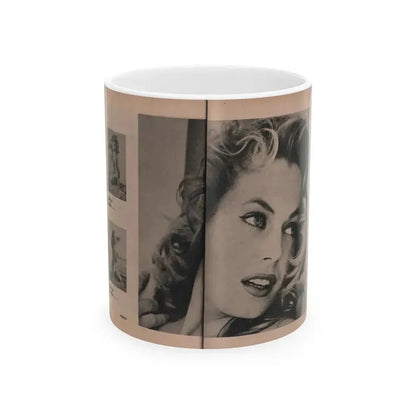 Anita Ekberg #403 - PHOTO Digest Mag. Nov. '55 - 2 Pages, 3 B&W Pics (Vintage Female Icon) White Coffee Mug 11oz - Go Mug Yourself