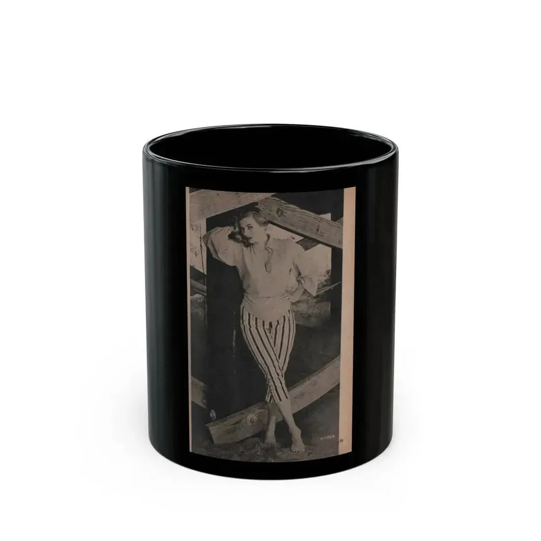 Anita Ekberg #404 - PHOTO Digest Mag. Nov. '55 - 1 Page, 1 B&W Pic (Vintage Female Icon) Black Coffee Mug 11oz - Go Mug Yourself