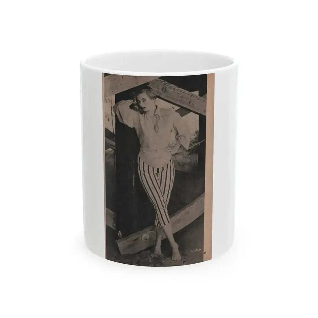 Anita Ekberg #404 - PHOTO Digest Mag. Nov. '55 - 1 Page, 1 B&W Pic (Vintage Female Icon) White Coffee Mug 11oz - Go Mug Yourself