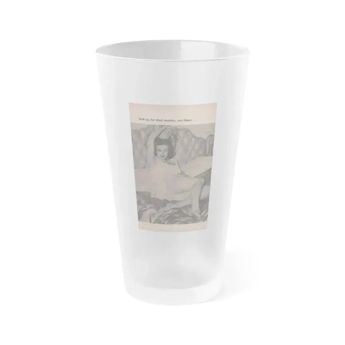 Anita Ekberg #405 - PHOTO Digest Mag. Nov. '55 - 1 Page, 1 B&W Pic (Vintage Female Icon) Frosted Pint Glass 16oz 16oz Frosted - Go Mug Yourself