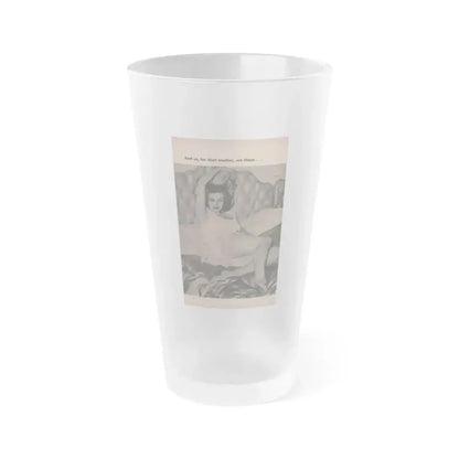 Anita Ekberg #405 - PHOTO Digest Mag. Nov. '55 - 1 Page, 1 B&W Pic (Vintage Female Icon) Frosted Pint Glass 16oz 16oz Frosted - Go Mug Yourself