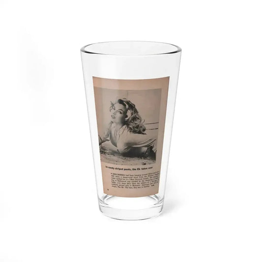 Anita Ekberg #406 - PHOTO Digest Mag. Nov. '55 - 1 Page, 1 B&W Pic (Vintage Female Icon) Pint Glass 16oz 16oz - Go Mug Yourself