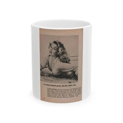 Anita Ekberg #406 - PHOTO Digest Mag. Nov. '55 - 1 Page, 1 B&W Pic (Vintage Female Icon) White Coffee Mug 11oz - Go Mug Yourself