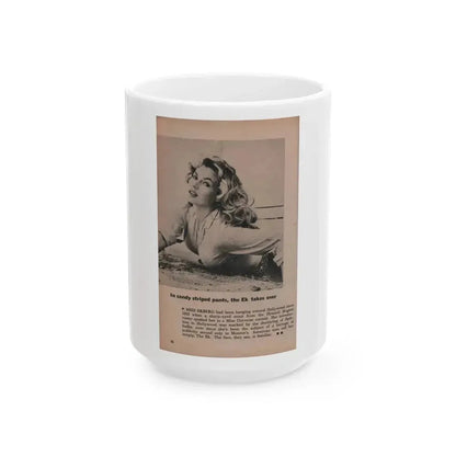 Anita Ekberg #406 - PHOTO Digest Mag. Nov. '55 - 1 Page, 1 B&W Pic (Vintage Female Icon) White Coffee Mug 15oz - Go Mug Yourself