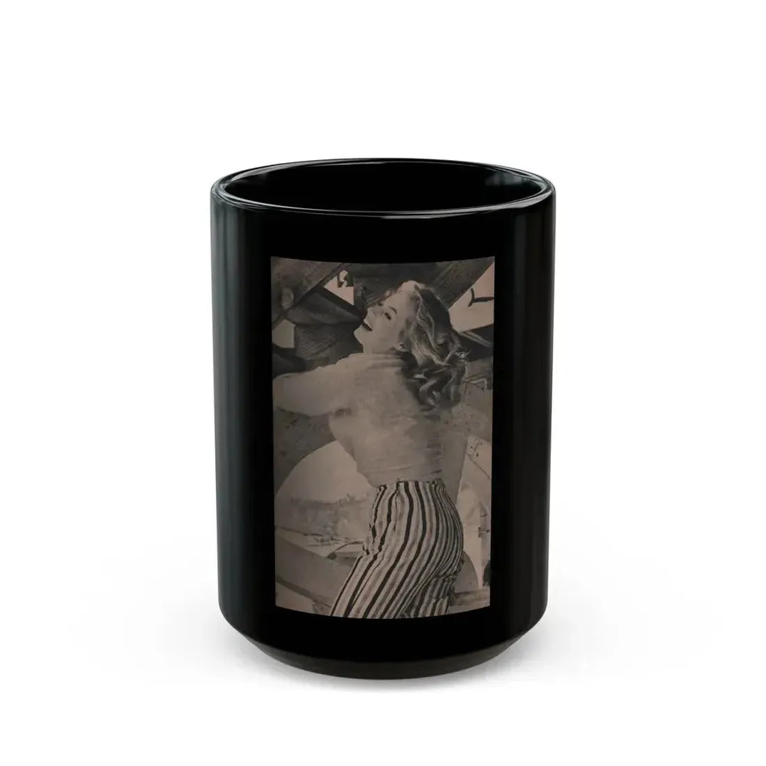 Anita Ekberg #407 - PHOTO Digest Mag. Nov. '55 - 1 Page, 1 B&W Pic (Vintage Female Icon) Black Coffee Mug 15oz - Go Mug Yourself
