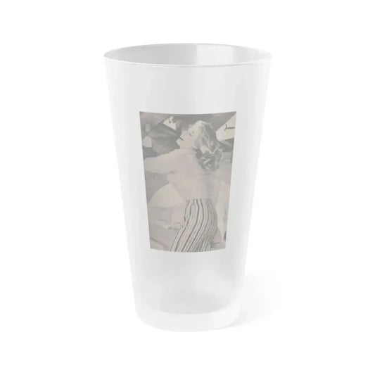 Anita Ekberg #407 - PHOTO Digest Mag. Nov. '55 - 1 Page, 1 B&W Pic (Vintage Female Icon) Frosted Pint Glass 16oz 16oz Frosted - Go Mug Yourself