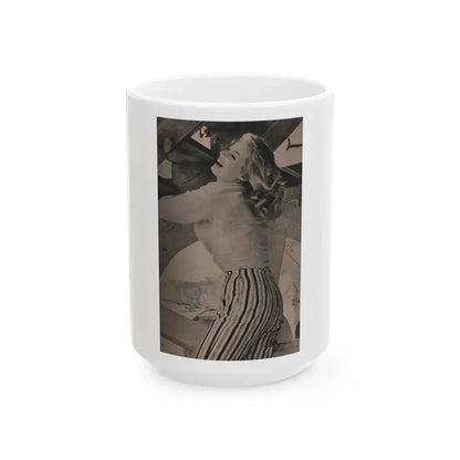 Anita Ekberg #407 - PHOTO Digest Mag. Nov. '55 - 1 Page, 1 B&W Pic (Vintage Female Icon) White Coffee Mug 15oz - Go Mug Yourself