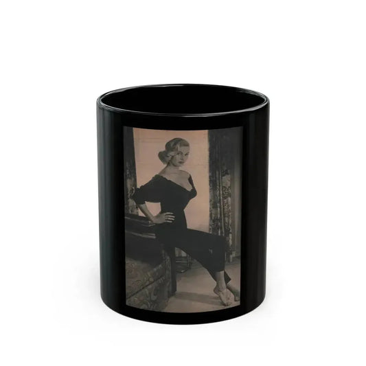 Anita Ekberg #410 - EYE Digest Mag. Nov. '53 - 1 Page & 1 B&W Photo (Vintage Female Icon) Black Coffee Mug 11oz - Go Mug Yourself