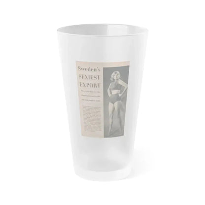 Anita Ekberg #411 - EYE Digest Mag. Nov. '53 - 1 Page & 1 B&W Photo (Vintage Female Icon) Frosted Pint Glass 16oz 16oz Frosted - Go Mug Yourself