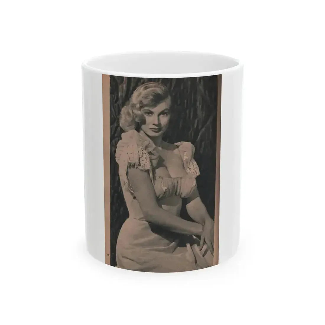 Anita Ekberg #412 - EYE Digest Mag. Nov. '53 - 1 Page & 1 B&W Photo (Vintage Female Icon) White Coffee Mug 11oz - Go Mug Yourself