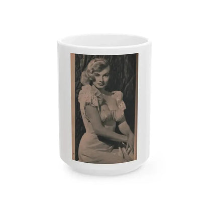 Anita Ekberg #412 - EYE Digest Mag. Nov. '53 - 1 Page & 1 B&W Photo (Vintage Female Icon) White Coffee Mug 15oz - Go Mug Yourself