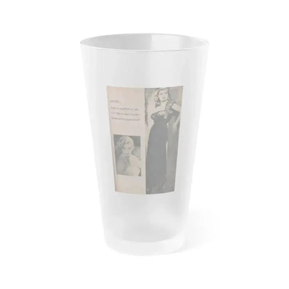 Anita Ekberg #413 - EYE Digest Mag. Nov. '53 - 1 Page, 2 B&W Pics & Caption (Vintage Female Icon) Frosted Pint Glass 16oz 16oz Frosted - Go Mug Yourself
