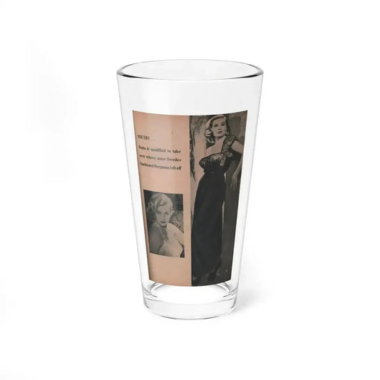Anita Ekberg #413 - EYE Digest Mag. Nov. '53 - 1 Page, 2 B&W Pics & Caption (Vintage Female Icon) Pint Glass 16oz 16oz - Go Mug Yourself