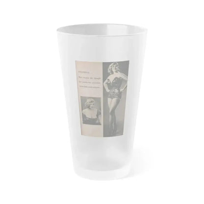 Anita Ekberg #415 - EYE Digest Mag. Nov. '53 - 1 Page, 2 B&W Pics & Caption (Vintage Female Icon) Frosted Pint Glass 16oz 16oz Frosted - Go Mug Yourself