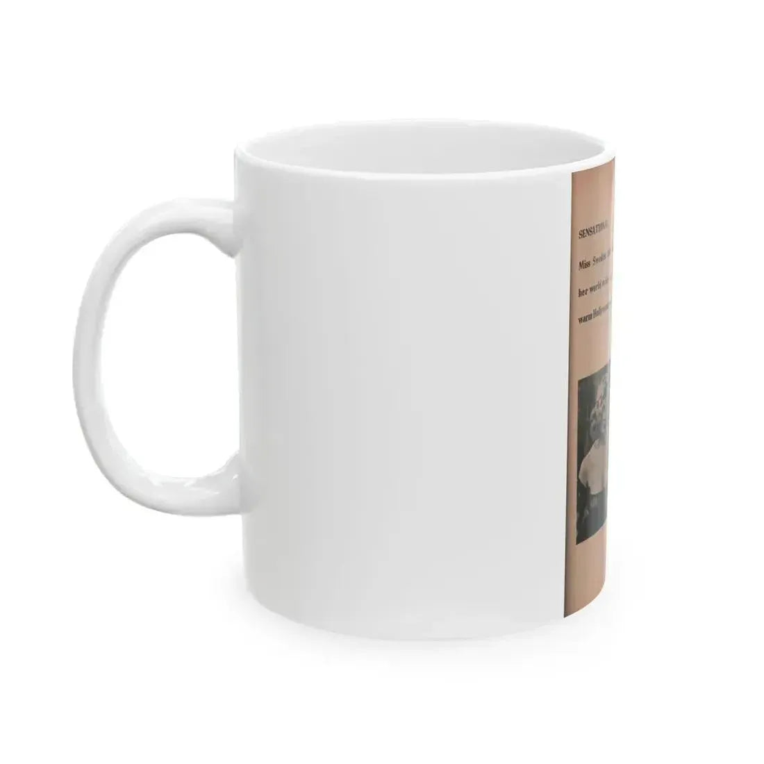 Anita Ekberg #415 - EYE Digest Mag. Nov. '53 - 1 Page, 2 B&W Pics & Caption (Vintage Female Icon) White Coffee Mug - Go Mug Yourself