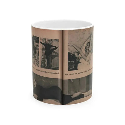 Anita Ekberg #416 - EYE Digest Mag. Nov. '53 - 2 Page, 4 B&W Pics & Caption (Vintage Female Icon) White Coffee Mug 11oz - Go Mug Yourself