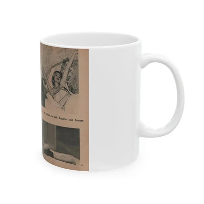 Anita Ekberg #416 - EYE Digest Mag. Nov. '53 - 2 Page, 4 B&W Pics & Caption (Vintage Female Icon) White Coffee Mug - Go Mug Yourself