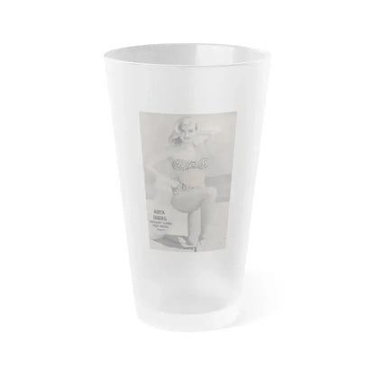 Anita Ekberg #417 - EYE Digest Mag. Jan. '54 - Reverse of Cover 1 B&W Photo (Vintage Female Icon) Frosted Pint Glass 16oz 16oz Frosted - Go Mug Yourself
