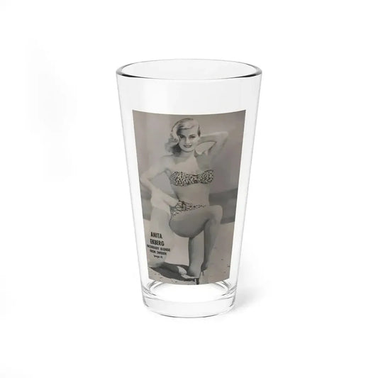 Anita Ekberg #417 - EYE Digest Mag. Jan. '54 - Reverse of Cover 1 B&W Photo (Vintage Female Icon) Pint Glass 16oz 16oz - Go Mug Yourself