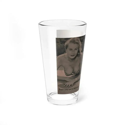 Anita Ekberg #418 - EYE Digest Mag. Jan. '54 - 2 Pages & B&W Centerfold (Vintage Female Icon) Pint Glass 16oz - Go Mug Yourself