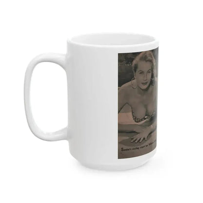 Anita Ekberg #418 - EYE Digest Mag. Jan. '54 - 2 Pages & B&W Centerfold (Vintage Female Icon) White Coffee Mug - Go Mug Yourself