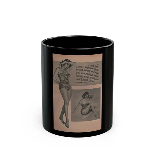 Anita Ekberg #419 - EYE Digest Mag. Jan. '54 - 1 Pages & 2 B&W Photos (Vintage Female Icon) Black Coffee Mug 11oz - Go Mug Yourself