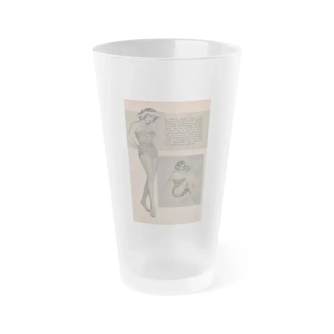 Anita Ekberg #419 - EYE Digest Mag. Jan. '54 - 1 Pages & 2 B&W Photos (Vintage Female Icon) Frosted Pint Glass 16oz 16oz Frosted - Go Mug Yourself