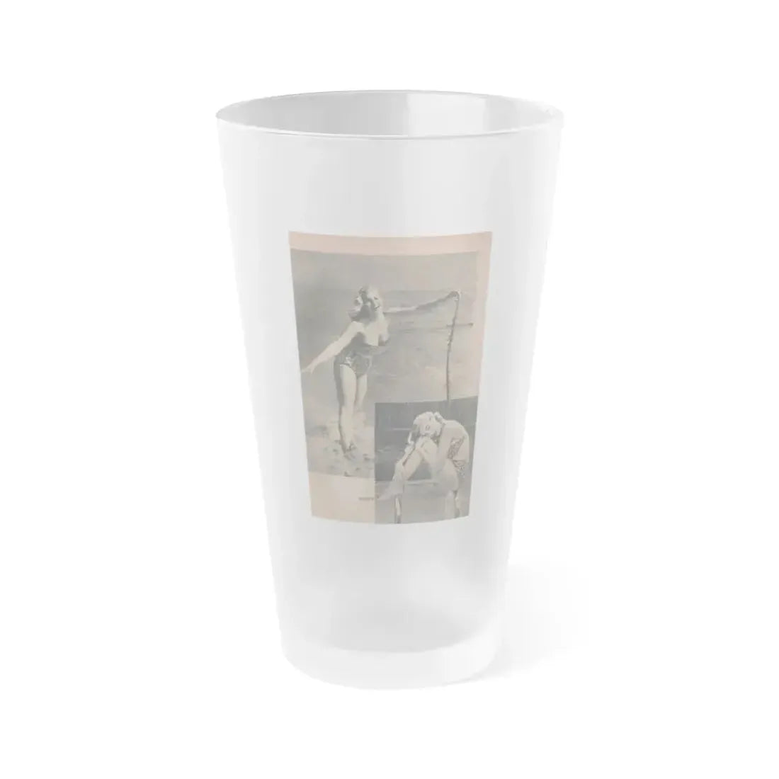 Anita Ekberg #420 - EYE Digest Mag. Jan. '54 - 1 Pages & 2 B&W Photos (Vintage Female Icon) Frosted Pint Glass 16oz - Go Mug Yourself