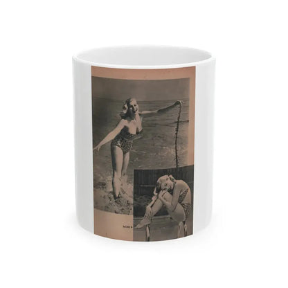 Anita Ekberg #420 - EYE Digest Mag. Jan. '54 - 1 Pages & 2 B&W Photos (Vintage Female Icon) White Coffee Mug 11oz - Go Mug Yourself