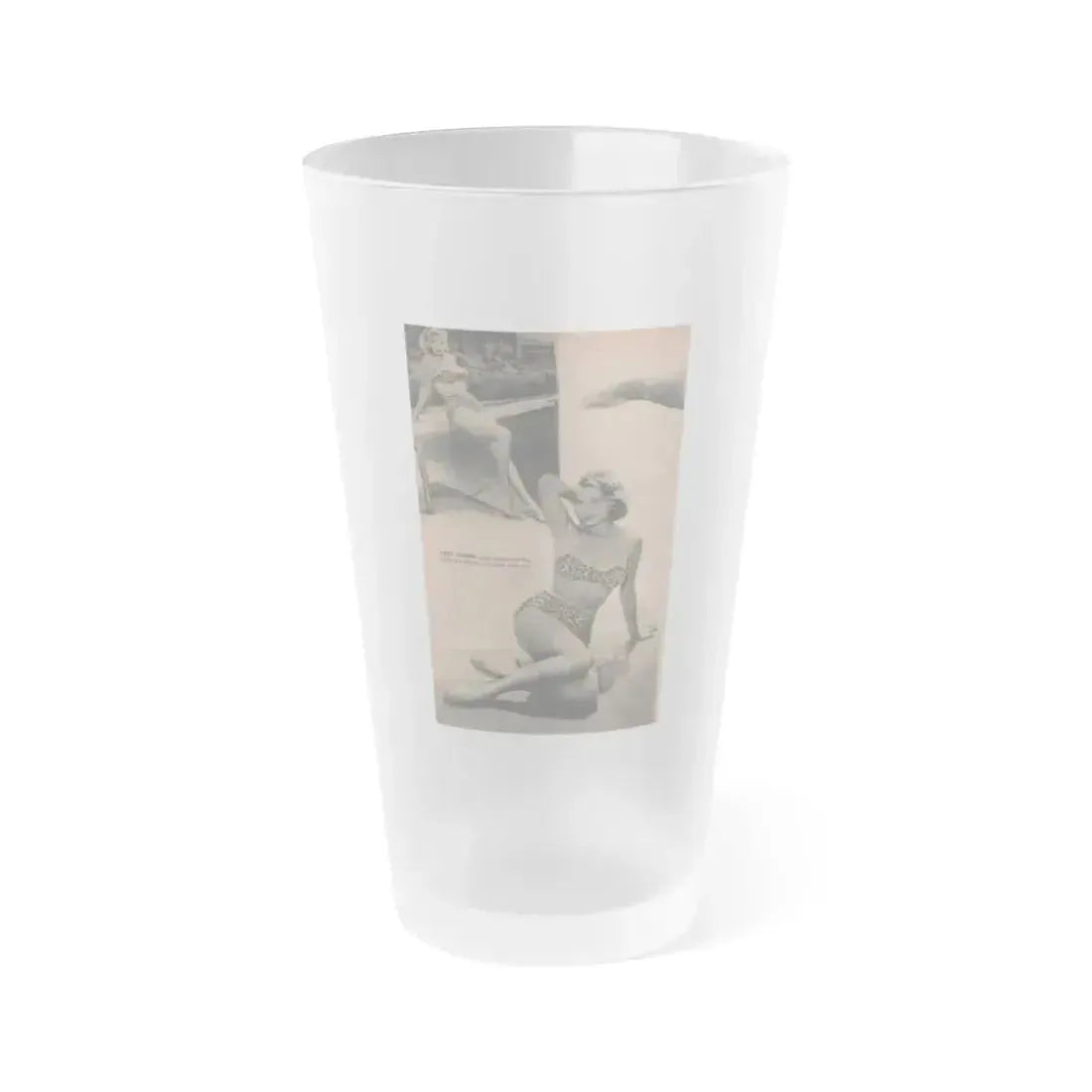 Anita Ekberg #421 - EYE Digest Mag. Jan. '54 - 1 Pages & 2 B&W Photos (Vintage Female Icon) Frosted Pint Glass 16oz 16oz Frosted - Go Mug Yourself