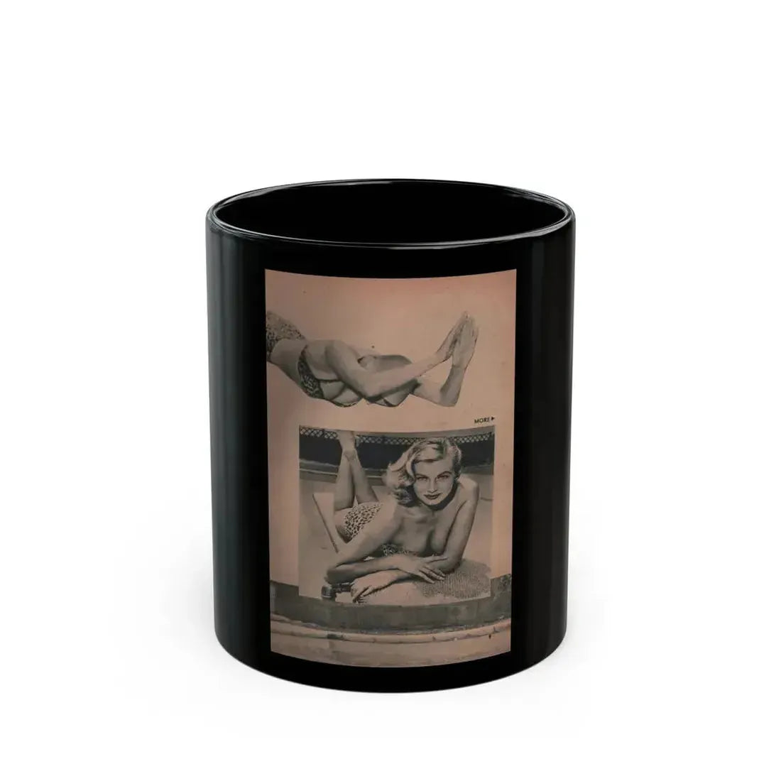 Anita Ekberg #422 - EYE Digest Mag. Jan. '54 - 1 Page & 1 B&W Photo (Vintage Female Icon) Black Coffee Mug 11oz - Go Mug Yourself
