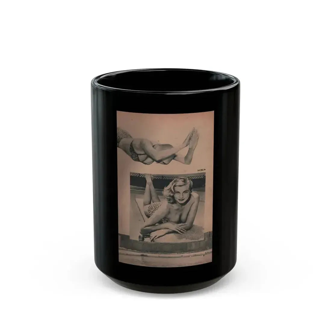 Anita Ekberg #422 - EYE Digest Mag. Jan. '54 - 1 Page & 1 B&W Photo (Vintage Female Icon) Black Coffee Mug 15oz - Go Mug Yourself