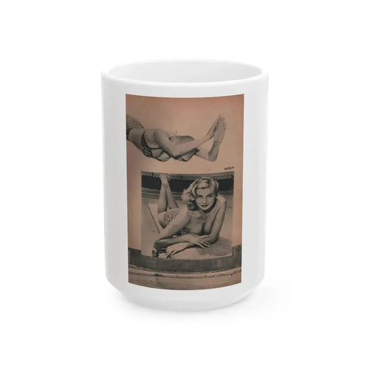Anita Ekberg #422 - EYE Digest Mag. Jan. '54 - 1 Page & 1 B&W Photo (Vintage Female Icon) White Coffee Mug 15oz - Go Mug Yourself