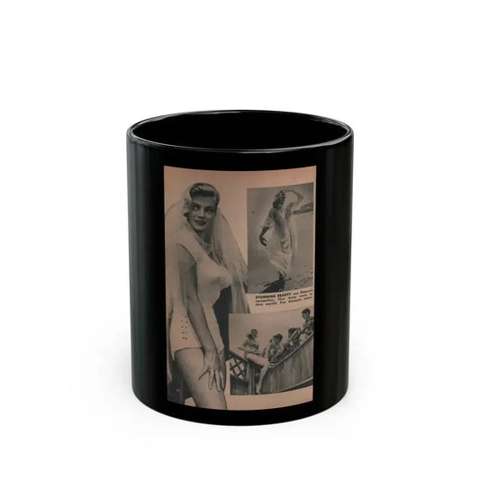 Anita Ekberg #422 - EYE Digest Mag. Jan. '54 - 1 Page, 3 B&W Pics+Caption (Vintage Female Icon) Black Coffee Mug 11oz - Go Mug Yourself