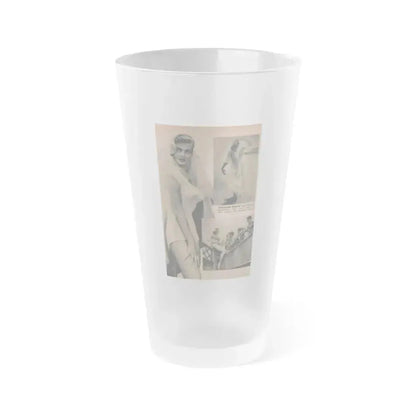 Anita Ekberg #422 - EYE Digest Mag. Jan. '54 - 1 Page, 3 B&W Pics+Caption (Vintage Female Icon) Frosted Pint Glass 16oz 16oz Frosted - Go Mug Yourself