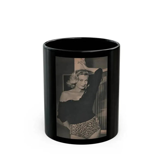 Anita Ekberg #423 - EYE Digest Mag. Jan. '54 - 1 Page & 1 B&W Photo (Vintage Female Icon) Black Coffee Mug 11oz - Go Mug Yourself