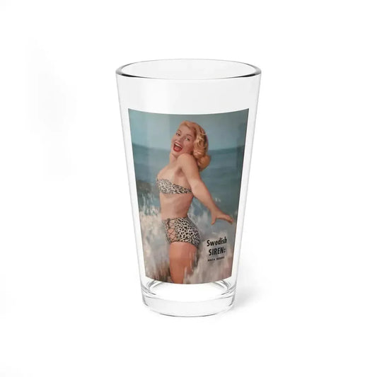 Anita Ekberg #424 - EYE Digest Mag. Jan. '54 - On Back Cover in Color (Vintage Female Icon) Pint Glass 16oz 16oz - Go Mug Yourself