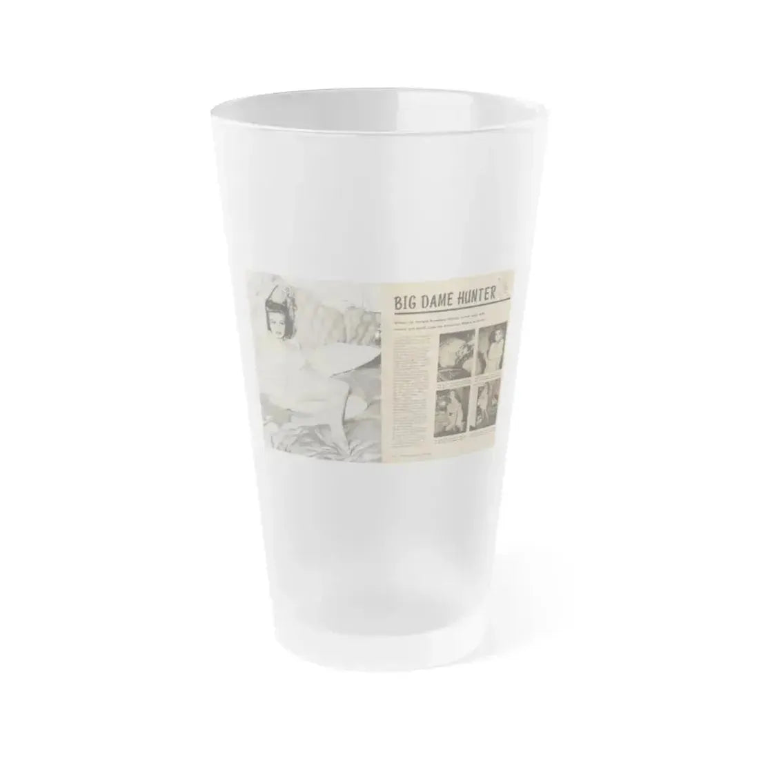 Anita Ekberg #425 - 1 Large B&W Photp & 4 Small B&W Photos & Article from Earl Wilson's Showgirls Mag. '56 1 (Vintage Female Icon) Frosted Pint Glass 16oz 16oz Frosted - Go Mug Yourself