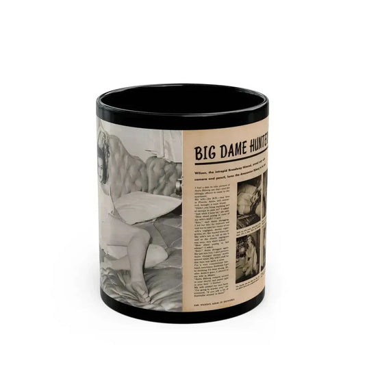Anita Ekberg #425 - 1 Large B&W Photp & 4 Small B&W Photos & Article from Earl Wilson's Showgirls Mag. '56 (Vintage Female Icon) Black Coffee Mug 11oz - Go Mug Yourself