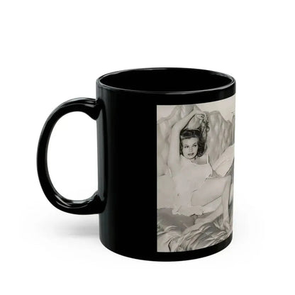 Anita Ekberg #425 - 1 Large B&W Photp & 4 Small B&W Photos & Article from Earl Wilson's Showgirls Mag. '56 (Vintage Female Icon) Black Coffee Mug - Go Mug Yourself