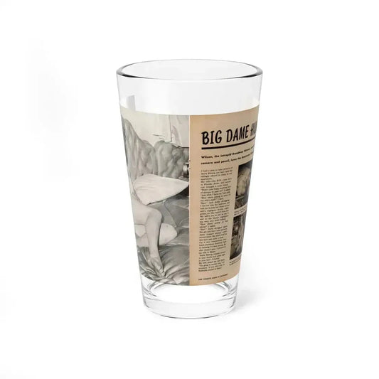 Anita Ekberg #425 - 1 Large B&W Photp & 4 Small B&W Photos & Article from Earl Wilson's Showgirls Mag. '56 (Vintage Female Icon) Pint Glass 16oz 16oz - Go Mug Yourself